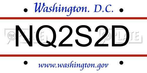 NQ2S2D District Of Columbia License Plate