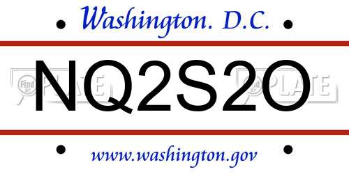 NQ2S2O District Of Columbia License Plate