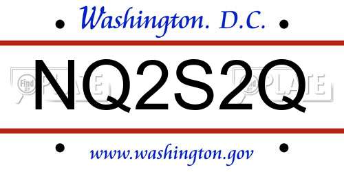 NQ2S2Q District Of Columbia License Plate