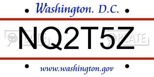 NQ2T5Z District Of Columbia License Plate