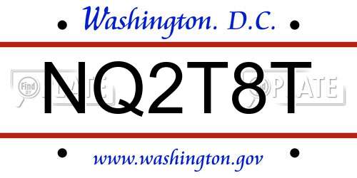NQ2T8T District Of Columbia License Plate