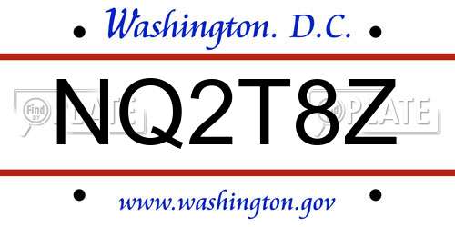 NQ2T8Z District Of Columbia License Plate