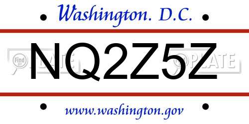 NQ2Z5Z District Of Columbia License Plate