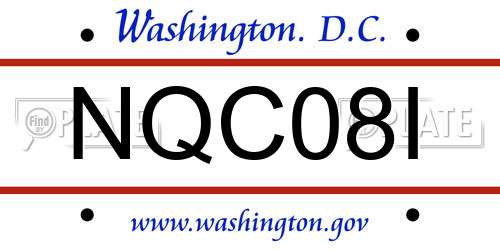 NQC08I District Of Columbia License Plate