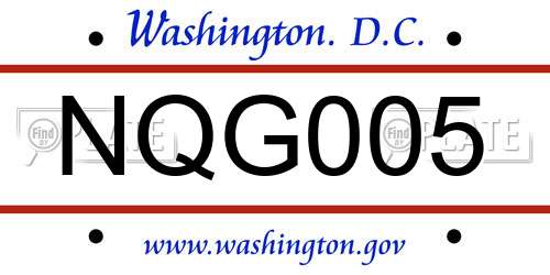 NQG005 District Of Columbia License Plate