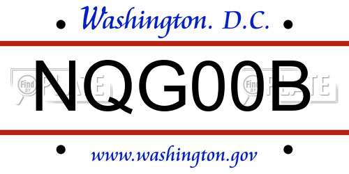 NQG00B District Of Columbia License Plate