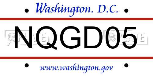 NQGD05 District Of Columbia License Plate