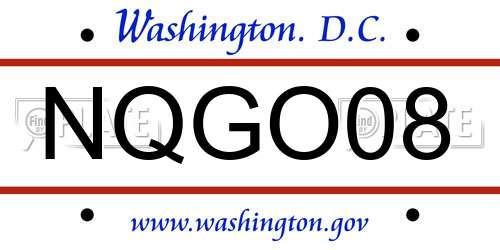 NQGO08 District Of Columbia License Plate