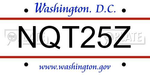NQT25Z District Of Columbia License Plate