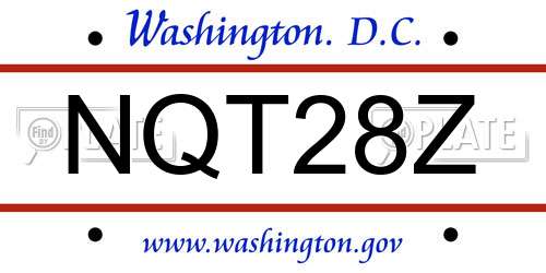 NQT28Z District Of Columbia License Plate
