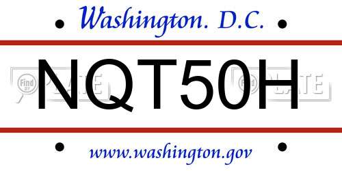 NQT50H District Of Columbia License Plate