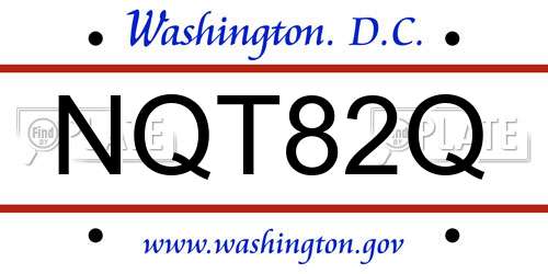 NQT82Q District Of Columbia License Plate