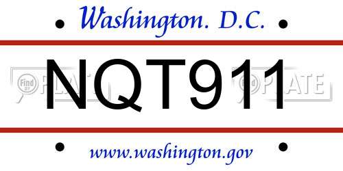 NQT911 District Of Columbia License Plate