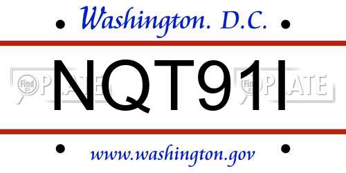 NQT91I District Of Columbia License Plate