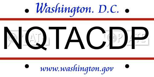 NQTACDP District Of Columbia License Plate