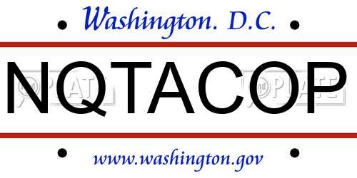NQTACOP District Of Columbia License Plate