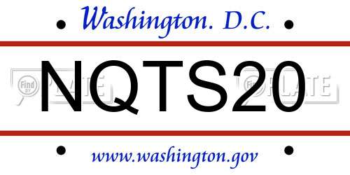 NQTS20 District Of Columbia License Plate