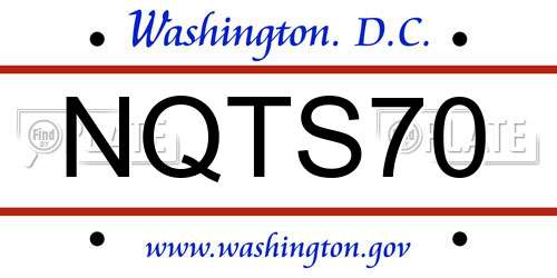 NQTS70 District Of Columbia License Plate