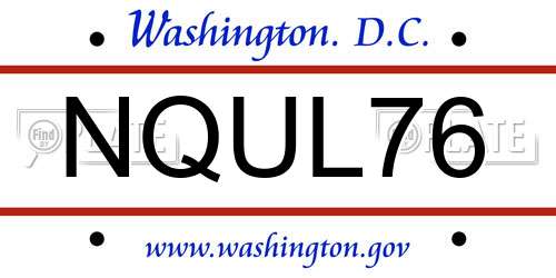 NQUL76 District Of Columbia License Plate