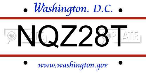 NQZ28T District Of Columbia License Plate