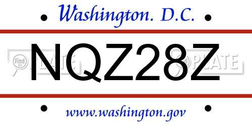 NQZ28Z District Of Columbia License Plate