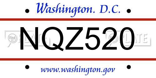 NQZ520 District Of Columbia License Plate