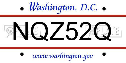 NQZ52Q District Of Columbia License Plate