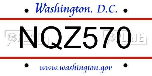 NQZ570 District Of Columbia License Plate
