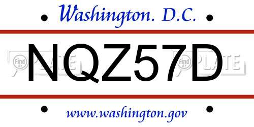 NQZ57D District Of Columbia License Plate