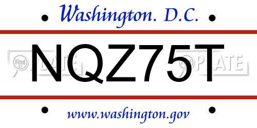 NQZ75T District Of Columbia License Plate