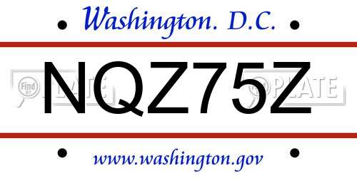 NQZ75Z District Of Columbia License Plate