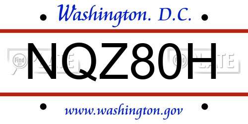 NQZ80H District Of Columbia License Plate