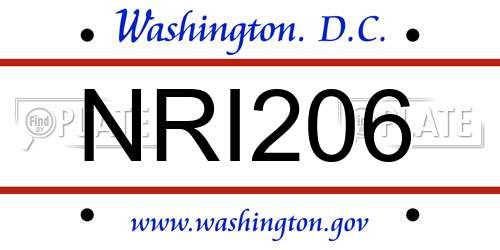 NRI206 District Of Columbia License Plate
