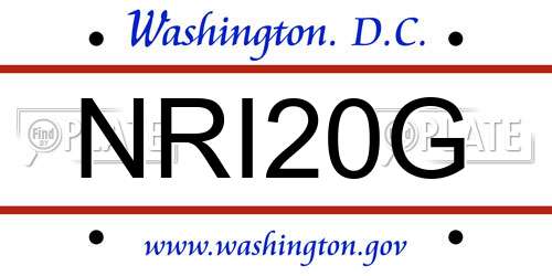 NRI20G District Of Columbia License Plate