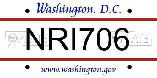 NRI706 District Of Columbia License Plate