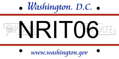 NRIT06 District Of Columbia License Plate