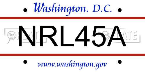 NRL45A District Of Columbia License Plate
