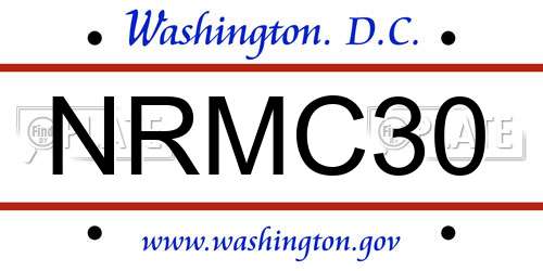 NRMC30 District Of Columbia License Plate