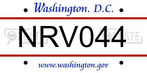NRV044 District Of Columbia License Plate