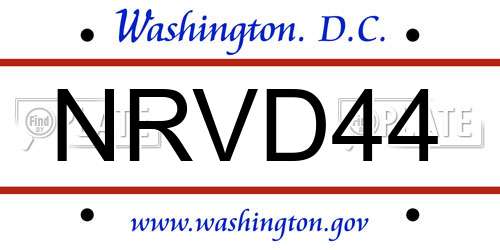NRVD44 District Of Columbia License Plate