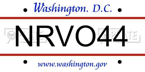 NRVO44 District Of Columbia License Plate