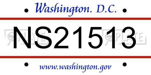NS21513 District Of Columbia License Plate