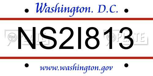NS2I813 District Of Columbia License Plate