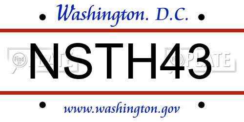NSTH43 District Of Columbia License Plate