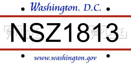 NSZ1813 District Of Columbia License Plate