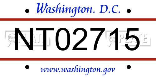 NT02715 District Of Columbia License Plate