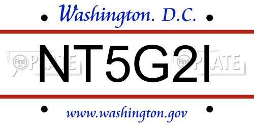 NT5G2I District Of Columbia License Plate