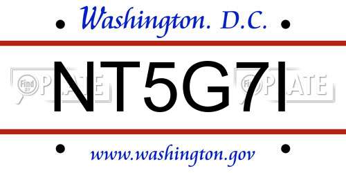 NT5G7I District Of Columbia License Plate