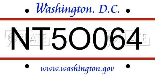 NT5O064 District Of Columbia License Plate