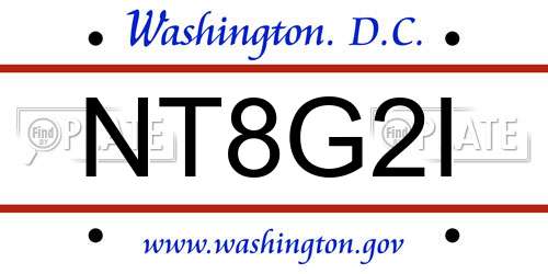 NT8G2I District Of Columbia License Plate